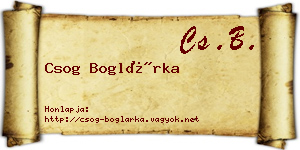 Csog Boglárka névjegykártya